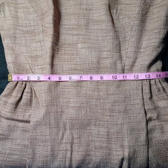 EUC: Vintage 1960s Two-Piece Dress & Jacket Set Sze 6-8 Beige Textured Weave 💛 - Picture 11 of 11